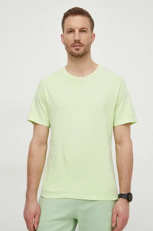 Bavlněné tričko Pepe Jeans EMB EGGO zelená barva, s aplikací, PM509418