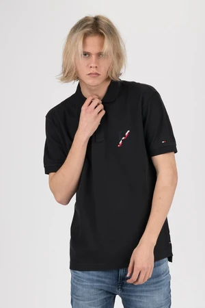 Tommy Hilfiger Polo tričko - WCC STRUCTURED REGULAR POLO čierne