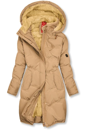 Winterjacke mit kuscheliger Teddy Fleece sandgelb