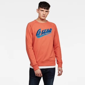 G-STAR Sweatshirt - Fast raglan gr r sw ls orange