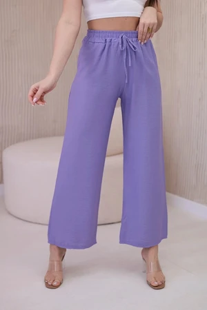 Viscose wide trousers in purple color