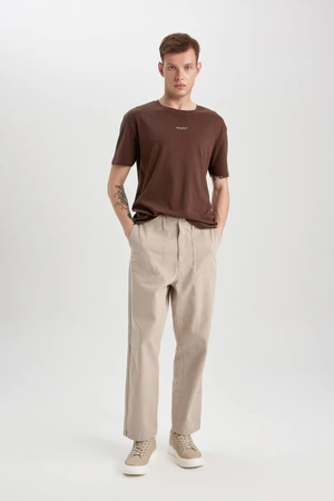 DEFACTO Gabardine Trousers Baggy Fit Pocket Straight Leg