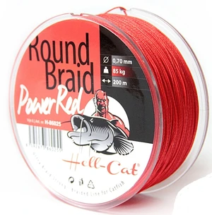 Hell-cat splietaná šnúra round braid power red 1000 m-priemer 0,60 mm / nosnosť 75 kg