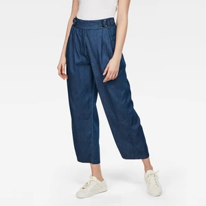 G-STAR Nohavice - Bristum pleated wide leg chino wmn modré