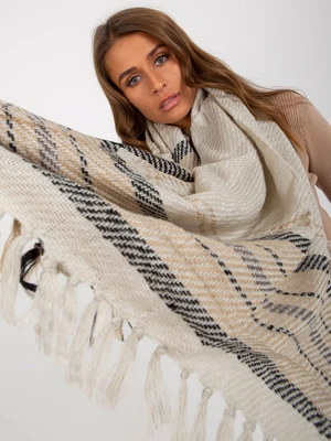 Beige knitted scarf