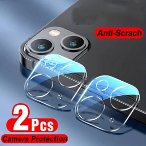 2Pcs Dual-Layers Design Tempered Glass Camera Lens Protector Film For Iphone 13 14 15 Pro Max 14 15 Plus