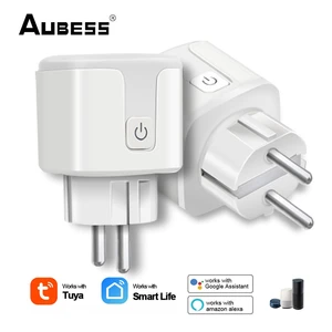 Eu Plug 16a Timer Electricity Statistics Voice Control Power Monitoring Voice Control Via Alexa Google Home Wifi Plug Tuya