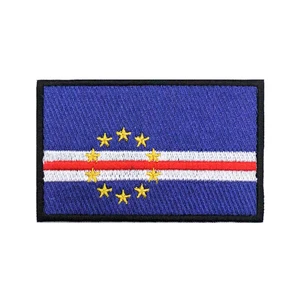 Cape Verde Flag Patches Armband Embroidered Patch Hook & Loop Iron On Embroidery Badge Military Stripe