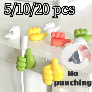 5/10/20 Pcs Multifunctional Clip Holder Thumb Hooks Wire Organizer Wall Hooks Hanger Strong Wall Holder for Kitchen Bathroom New