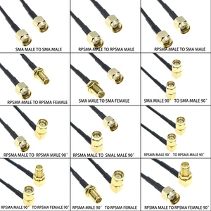 RG316 RG174 Cable SMA Male To SMA Male Connector Plug RPSMA Female Nut Bulkhead Extension RF Coaxial Coax Jumper Pigtail