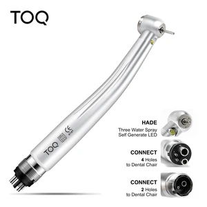 Dental LED E-generator Push Button High Speed Handpiece Air Turbine Triple Water Spray Hand piece 4hole 2hole