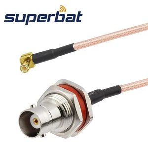 Superbat MCX Male Right Angle to BNC Female Bulkhead O-ring Straight RF Coaxial Cable RG316 15cm