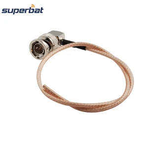 Superbat BNC Plug Right Angle to BNC Male Right Angle Pigtail Cable RG179 20cm 75 Ohm