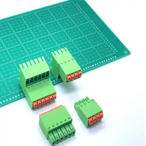 5sets HXJY Thin double-row bent needle welded PCB board 15EDGKNRH-3.5mm socket plug 15EDGKN spring wiring plug