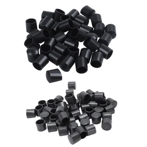 Promotion! 90 Pcs Black Rubber PVC Flexible Round End Cap Foot Cover, 40 Pcs 10Mm & 50 Pcs 12Mm