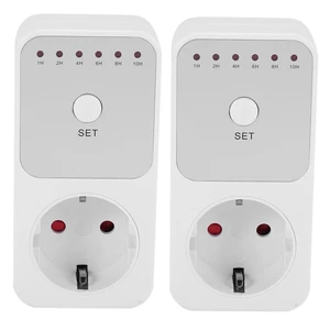 2X Countdown Timer Switch Intelligent Control Plug-In Socket Automatically Closes The Socket EU Plug