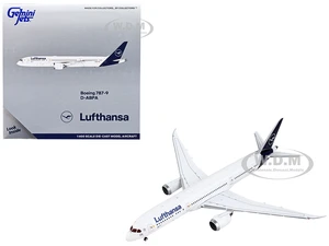 Boeing 787-9 Commercial Aircraft "Lufthansa - D-ABPA" White with Dark Blue Tail 1/400 Diecast Model Airplane by GeminiJets