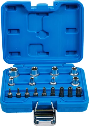 BGS technic Nástrčné hlavice 1/4" a 3/8" a bity TORX a E-TORX, sada 17 dílů - BGS 5023