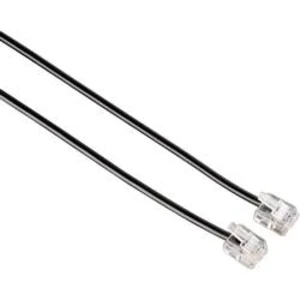 Telefonní kabel Hama 44931, [1x RJ11 zástrčka 6p4c - 1x RJ11 zástrčka 6p4c], 10.00 m, černá