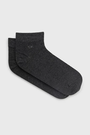 Ponožky Calvin Klein (2-pak) pánske, šedá farba, 701218706