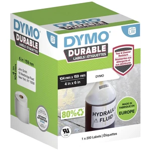 DYMO 2112287 etikety v roli 159 x 104 mm polypropylénová fólia biela 200 ks permanentné univerzálne etikety, adresná nál