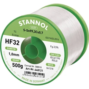 Stannol HF32 3500 spájkovací cín bez olova cievka Sn99,3Cu0,7 500 g 1 mm