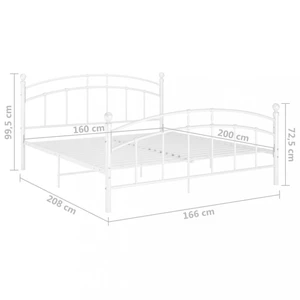 Posteľ biely kov Dekorhome 160 x 200 cm