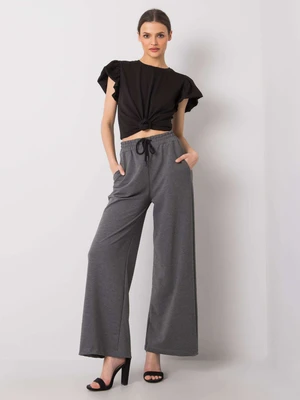 Dark grey melange wide sweatpants