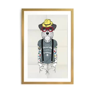 Obraz Little Nice Things Hipster Dog, 65 x 45 cm