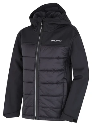 Husky Swany K 140-146, black Dětská softshell plněná bunda