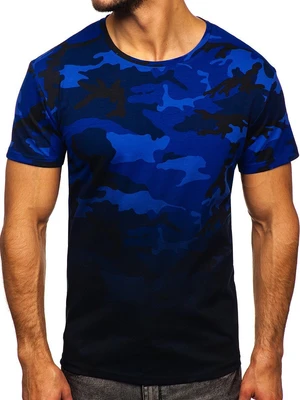 Tricou cu imprimeu bleumarin army Bolf S808