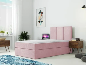 Moderní box spring postel Rest 100x200, levá, růžová Manila