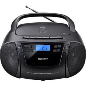 CD-rádio Karcher RR 5045, AUX, CD, kazeta, FM, USB, černá