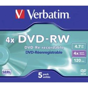 DVD-RW 4.7 GB Verbatim 43285, přepisovatelné, 5 ks, Jewelcase