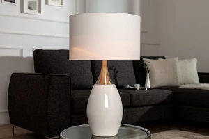 Stolní lampa VADUZ Dekorhome Bílá