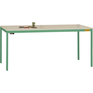 Manuflex LD1906.6011 ESD pracovný stôl UNIDESK s plastovou doskou, rám Reseda zelená RAL 6011, š xhxv = 1200 x 800 x 723