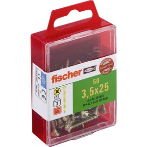 Fischer  653933 skrutka so zápustnou hlavou 3.5 mm 25 mm krížová dražka Pozidriv     glavanizované zinkom 50 ks