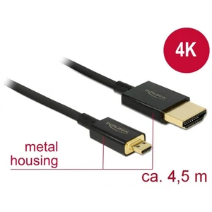 Delock HDMI prepojovací kábel #####HDMI-A Stecker, #####HDMI-Micro-D Stecker 4.50 m čierna 84785 pozlátené kontakty ####