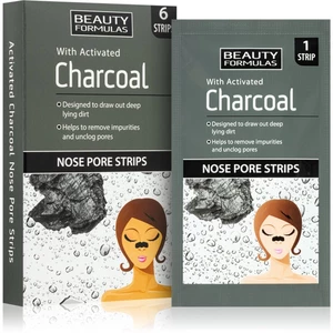 Beauty Formulas Charcoal čisticí náplast na zanešené póry na nose 6 ks