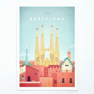 Plagát Travelposter Barcelona, ​​A3