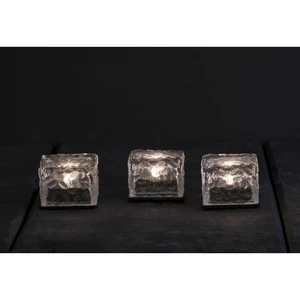 Súprava 3 vonkajších solárnych sviečok Star Trading Candle Icecube, výška 5,5 cm