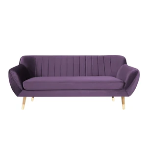 Fialová zamatová pohovka Mazzini Sofas Benito, 188 cm