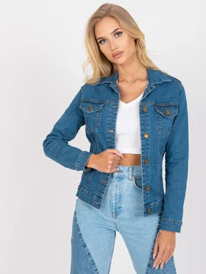 Women's Basic Denim Jacket Rue Paris - Blue