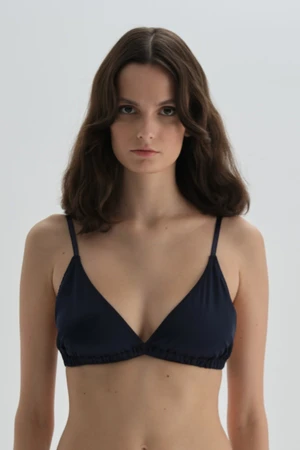 Dagi Navy Blue Non-wired Capless Satin Bra