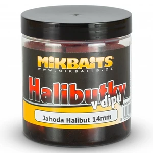 Mikbaits pelety halibutky v dipu 14 mm 250 ml - jahoda halibut