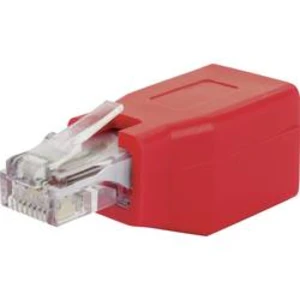 RJ45 síťový adaptér Schwaiger CKR01531 CAT 6, [1x RJ45 zásuvka - 1x RJ45 zástrčka], červená