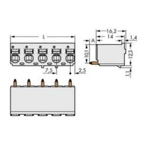 Konektor do DPS WAGO 2092-3175/200-000, 35.00 mm, pólů 5, rozteč 7.50 mm, 100 ks