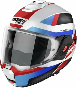 Nolan N120-1 Subway N-Com Metal White Blue/Red/Black 2XL Casque