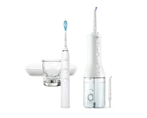 Philips Sonicare DiamondClean HX3866/41 + Power Flosser White ústní sprcha Combo Pack