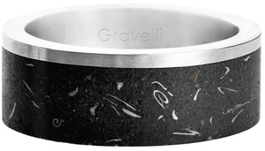 Gravelli Stylový betonový prsten Edge Fragments Edition ocelová/atracitová GJRUFSA002 56 mm